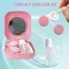 Erewa Contact Lens Case, 2 Pack Portable Contact Lens Box Kit with Mirror, Compact Soak Storage Kit for Travel (Pink) view 4