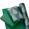 WRAPAHOLIC 30 Inch Reversible Green Christmas Wrapping Paper - 30 Inch x 33 Feet - Green Christmas Tree Wrapping Paper for Holiday, Party Celebration view 2
