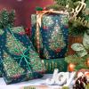 WRAPAHOLIC 30 Inch Reversible Green Christmas Wrapping Paper - 30 Inch x 33 Feet - Green Christmas Tree Wrapping Paper for Holiday, Party Celebration view 4