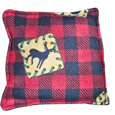 Boo Boo Rice Bag for Kids, Soft Fabric Cold Pack, Cold Hot Therapy, Ice Packs, First Aid Injuries Toothache, Breast Feeding, Reusable Eco Friendly Non Toxic, Cute Warm Compress (Plaid Deer)