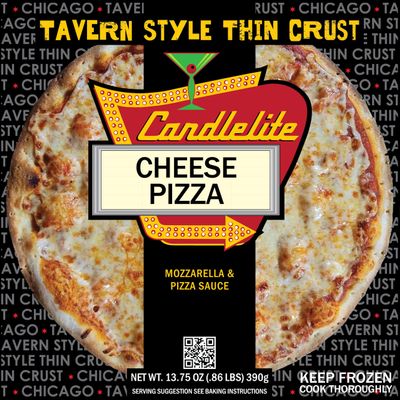 Candlelite Frozen Pizza, Cheese Pizza, Tavern Style, Thin and Crispy Pizza 13.75 oz each (Frozen) (Pack of 6)