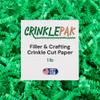 Crinklepak 1LB USA Made Green Crinkle Paper Filler | Great Shredded Paper For Gift Baskets, Shipping Packages, Gift Box Filler, Basket Filler, Birthdays, Weddings, Anniversaries, Graduation | Green Crinkle Shred view 1