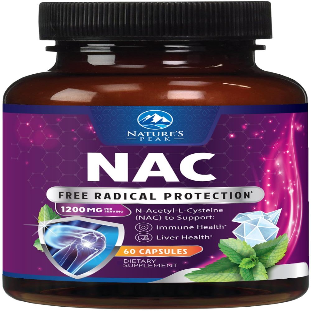 NAC Supplement - 1200mg per Serving N-Acetyl-L-Cysteine Optimal Absorption Immune Support with Powerful Antioxidants - Respiratory & Liver Health Support - Gluten Free, Bottled in USA - 60 Capsules