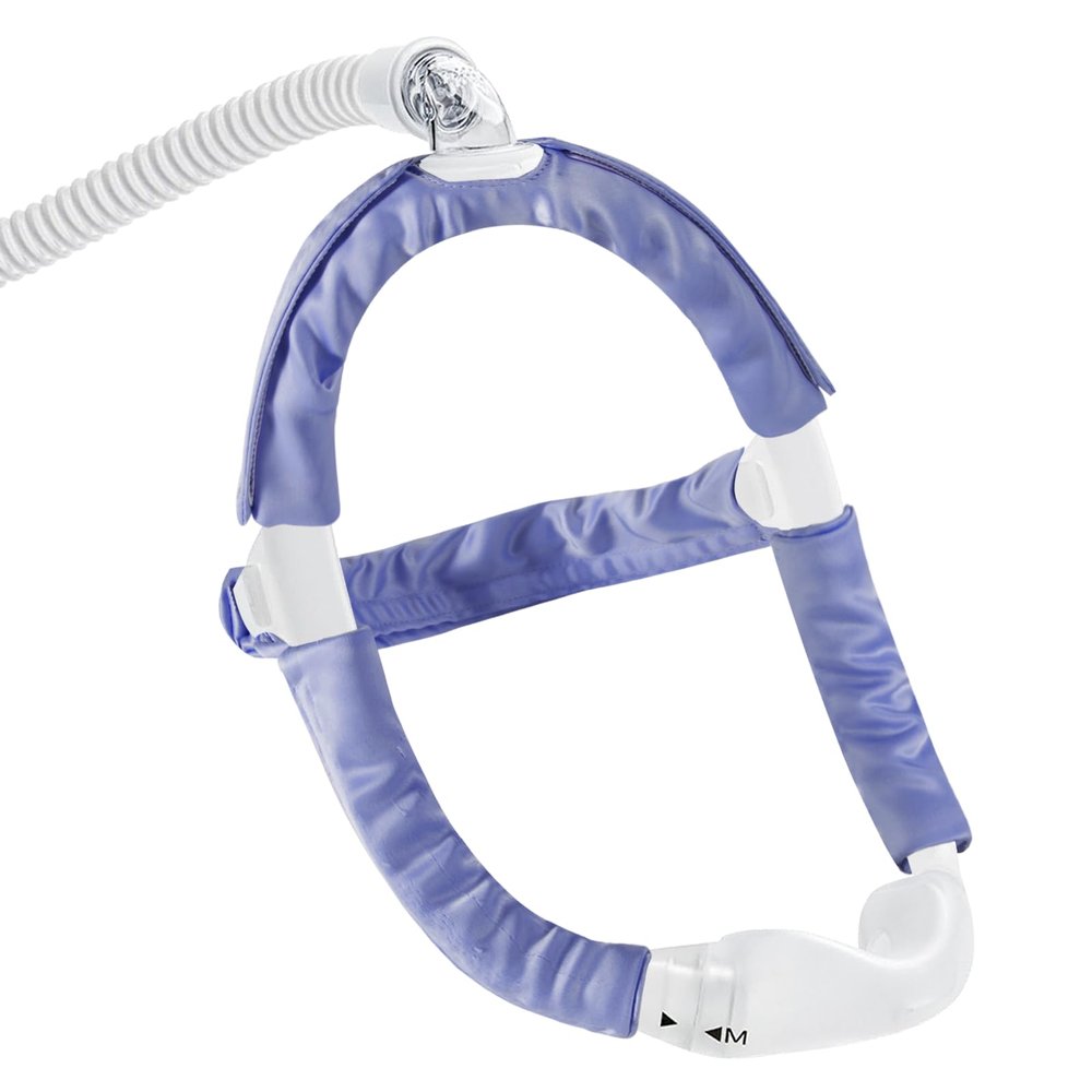 4 PCS Satin CPAP Strap Covers, Comfort CPAP Mask Cushions to Fit Dreamwear Headgear or AirFit, Silky CPAP Mask Strap Covers, Anti Wrinkle CPAP Hair Protector for Reducing Red Marks (Blue Purple)