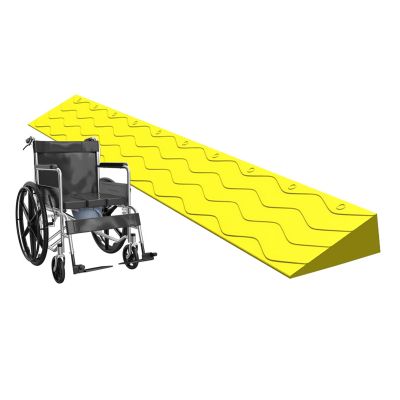 0.4-3.9" Rise Non-Slip Wheelchair Ramp, Portable Lightweight Plastic Threshold Ramps, for Wheelchair, Stroller, Entrance, Cuttable, 330 LBS Capacity(Yellow,7x1cm/2.8x0.4in)