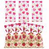 50 Pieces Strawberry Party Bags Plastic Cellophane Treat Candy Goodies Bags with 50 Pieces Twist Ties for Strawberry Themed Birthday Party Decoration (strawberry) view 1