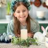Angoily 12pcs Eucalyptus Candle Artificial Floral Wreaths for Home Decor Spring Festival Accessory Faux Greenery Eucalyptus Leaves and Berries for Easter and Seasonal Celebrations view 2