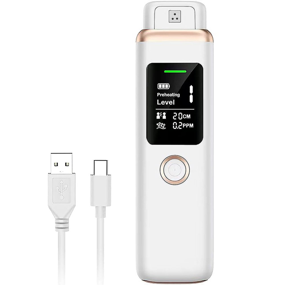 Bad Breath Tester, Smart Breath Odor Detector,Portable Contactless Bad Breath Checker,USB Charging,Display Bad Breath Level/Gas Concentration/Social Distance (White)