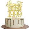1 Pack Legend Since 1999 Cake Topper Glitter 26th Birthday Cake Pick Cheers to 26 Years Happy 26th Cupcake Decoration for Birthday Wedding Party Cake Decorations Gold view 1