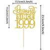 1 Pack Legend Since 1999 Cake Topper Glitter 26th Birthday Cake Pick Cheers to 26 Years Happy 26th Cupcake Decoration for Birthday Wedding Party Cake Decorations Gold view 2
