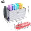 Pill Organizer,LIZIMANDU Weekly Travel Pill Case Box Medication Reminder Daily AM PM, Day Night 7 Compartments,for 4 Times A Day, 7 Days a Week-Includes Leather PU Carrying Case(1-Weave Silver) view 3