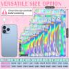 FUNFERY 100 Pack,Round Corner Clear Window Smell Proof Holographic Bags view 2
