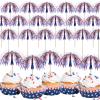 100 Pcs 4th of July Firework Pick Patriotic Red White Blue Cake Cocktail Food Fruit Drinks BBQ Dessert Picks Cupcake Topper Decoration for Independence Day Party Supplies view 1