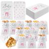 Aliceset 100 Pcs Pink Bow Baby Shower Kraft Paper Bags for Girl 5 x 7.7 Inches Cookies Treat Bags Popcorn Decoration Gift Bag Baby Shower Party Supplies Bulk for Candy Popcorn Cookie view 1