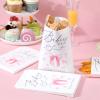 Aliceset 100 Pcs Pink Bow Baby Shower Kraft Paper Bags for Girl 5 x 7.7 Inches Cookies Treat Bags Popcorn Decoration Gift Bag Baby Shower Party Supplies Bulk for Candy Popcorn Cookie view 3