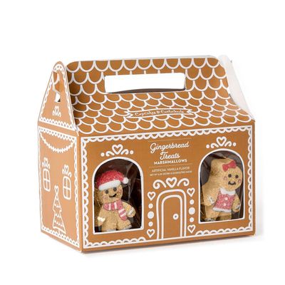 Two's Company Vanilla Flavored Marshmallows in Gingerbread House Gift Box, 6.35-Ounce