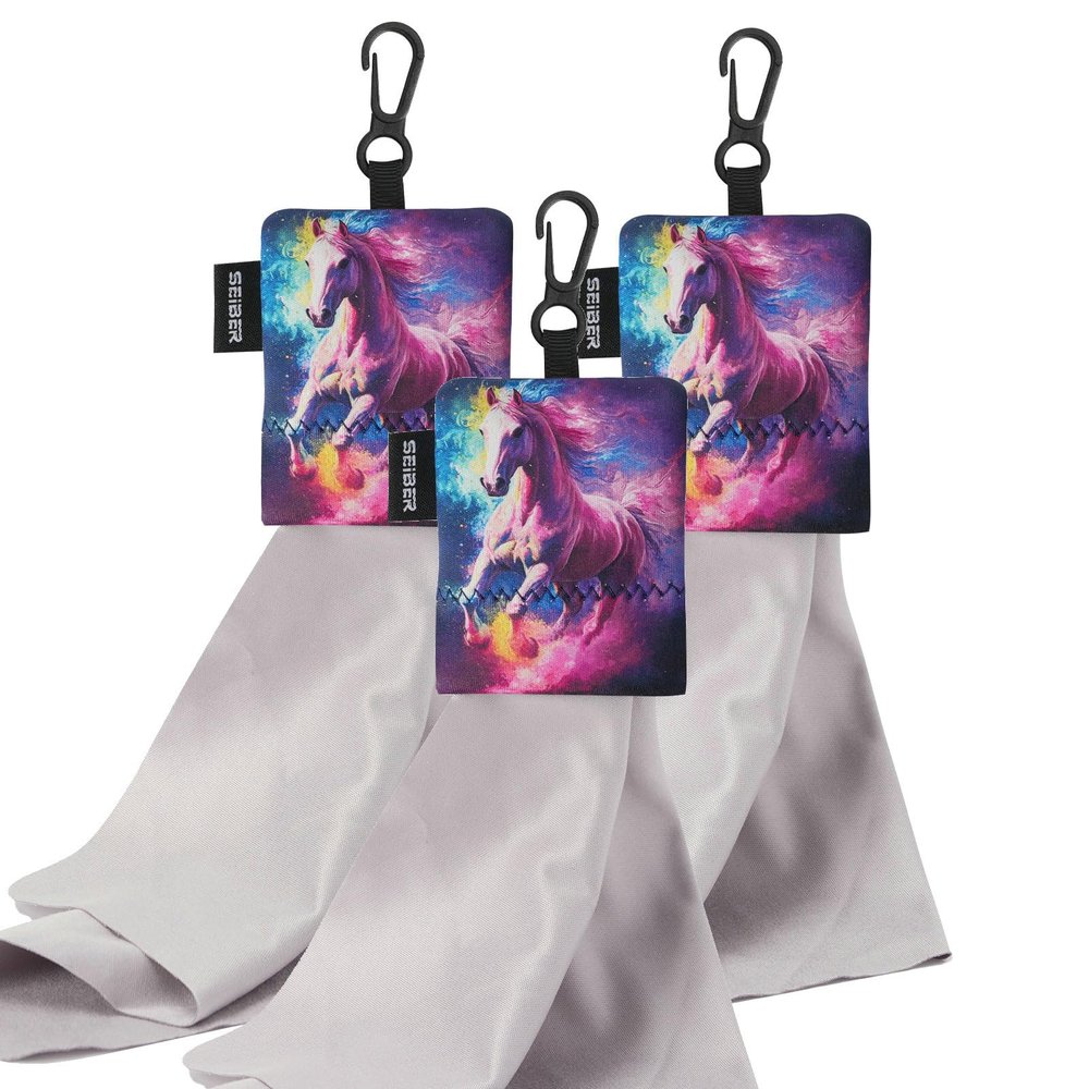 SEIBER Microfiber Eyeglass Cleaning Cloth with Keychain, 3PCS, unicornF