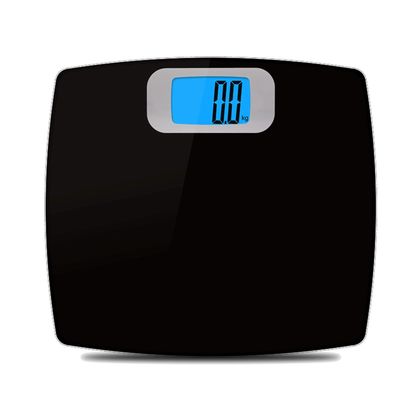 Bathroom Scale for Body Weight and BMI, Waterproof Anti SkidBlack Highly Accurate Body Weight Scale with Round Corner Design, Measures Weight up to 330 lbs, Easy-to-Read Backlit LCD