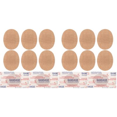 Healvian 100pcs Elastic Fabric Breathable Knuckle Patches for Non-Stick Joint Coverage Scrapes and Minor Injuries Oval Shape