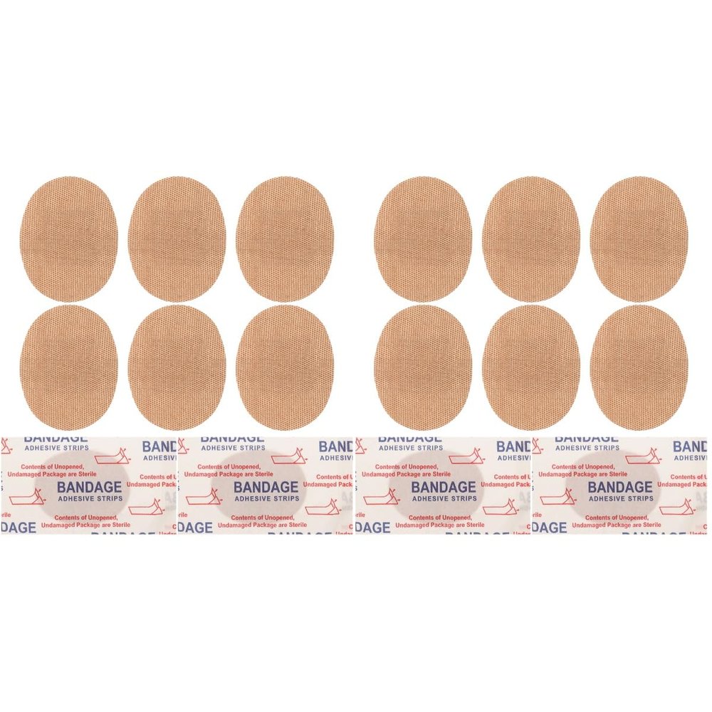 Healvian 100pcs Elastic Fabric Breathable Knuckle Patches for Non-Stick Joint Coverage Scrapes and Minor Injuries Oval Shape