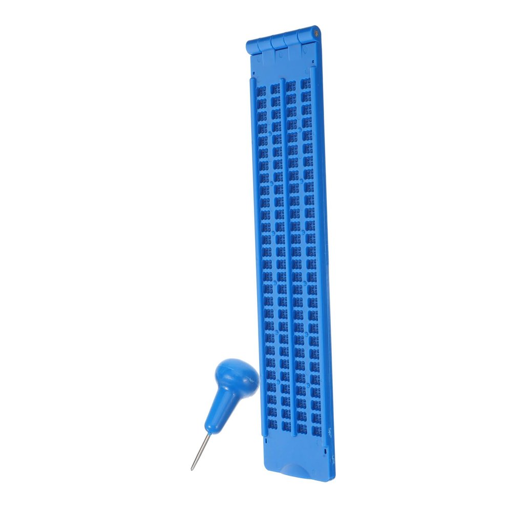 Hoement 1set Reusable Braille Writing Kit Braille Board and Stylus for Blind Learning Line Essential Tool for Visually Impaired Individuals