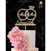 Personalized Mr. & Mrs. Wedding Cake Topper Custom Bride & Groom Cake Decoration Elegant Wedding Dcor, Anniversary, Engagement Party (Design 1 (IND107), Gold Mirror) view 2