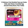 Cheesewich Protein Snacks Breakfast Taco with Uncured Turkey Bacon, Scrambled Eggs, and Colby Jack Cheese in Flour Tortilla - Keto Healthy Snacks, Cheese Slices, 3.3 oz (Pack of 12) view 2