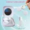 Erewa Contact Lens Case, 2 Pack Portable Contact Lens Box Kit with Mirror, Compact Soak Storage Kit for Travel (White) view 4