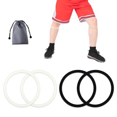 Gosknor 4pcs Silicone Patellar Tendon Support Straps, Breathable Knee Bands for Basketball Running & Sports, Stabilizing Patella Brace with Storage Bag for Men Women Workouts (Black, Luminous White)