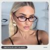 YMRFW Oval Blue Light Blocking Glasses for Women Retro 90s Cat Eye Frame Glasses Computer TV Eyeglasses Anti Eyestrain view 2