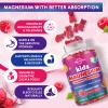 2 Pack Kids Magnesium Gummies, Magnesium Glycinate Gummies for Kids & Adults with L-Theanine, Chamomile, Vitamin D, B6 for Sleep, Relaxation, Brain & Muscle, Sugar Free Raspberry view 3
