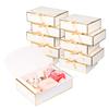 10 Pack Gold Foil Gift Boxes with Lids, 10.6x7.8x3.1Inch Luxury Bridesmaid Proposal Box, White Gift Boxes for Presents, Wedding, Baby Shower, Birthday Party