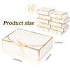 10 Pack Gold Foil Gift Boxes with Lids, 10.6x7.8x3.1Inch Luxury Bridesmaid Proposal Box, White Gift Boxes for Presents, Wedding, Baby Shower, Birthday Party view 2