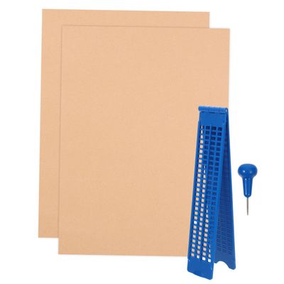 Veemoon Plastic Braille Set 27 Lines 30 Cells Stylus and 3 Exercise Papers Blind Writing for Blind Students