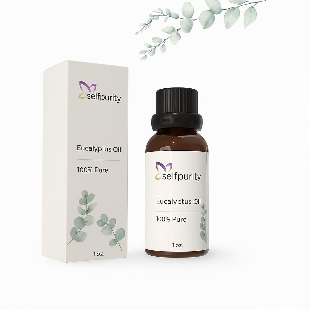 Selfpurity Eucalyptus Essential Oil 1 Oz (30ml) 100% Pure Natural Eucalyptus Oil for Aromatherapy Diffuser, Skin & Hair Care, Massage, Soap & Candle Making Premium Grade