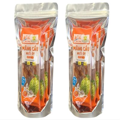 2 Packs - Small Bag Soursop with Chili Salt - Mang Cau Muoi Ot - 5 Pieces per Bag with 2 Bags per Order
