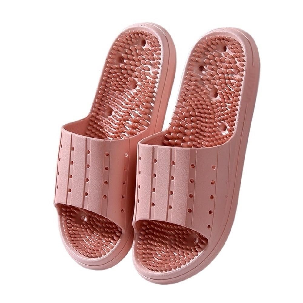Acupressure Slippers Men Foot Massage Relax Shoes Women Deep Tissue Foot Massager Reflexology Therapy Massage Sandals Relief Plantar Fasciitis Pain(Pink,6.5/7)