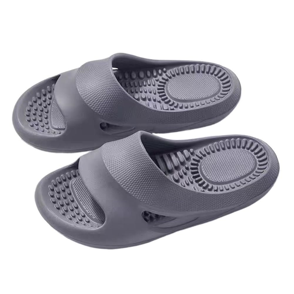 Acupressure Massage Slippers Men's Women's Reflexology Massage Sandals Deep Tissue Foot Massager Home Shower Shoes Plantar Fasciitis Arthritis Pain Relief(Gray,8.5/9)