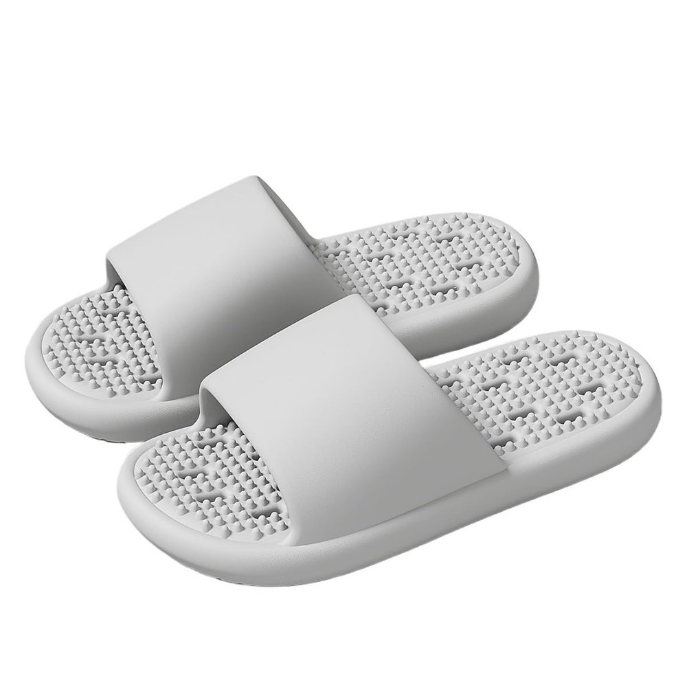 2025 Household Slippers for Women Men Massage Slippers Acupressure Foot Open Toe Sandals Non-Slip Quick Dry Shower Shoes Relieve Foot Pain and Nerve Tension(Gray,9.5/10)