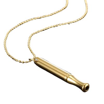 GJMLUNFZQ Meditation Breath Decompression Pendant Necklace Meditation Small Man Waist Round Tube Whistle