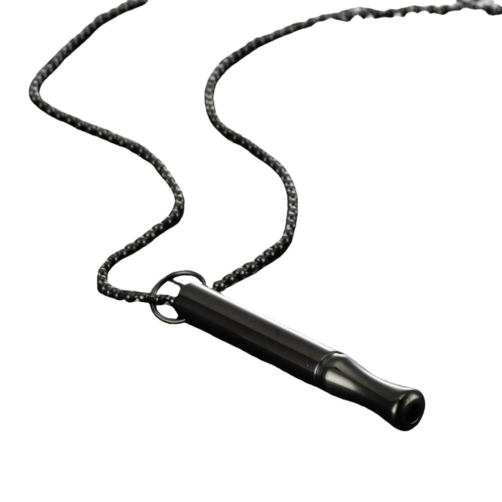 GJMLUNFZQ Meditation Breath Decompression Pendant Necklace Meditation Small Man Waist Round Tube Whistle