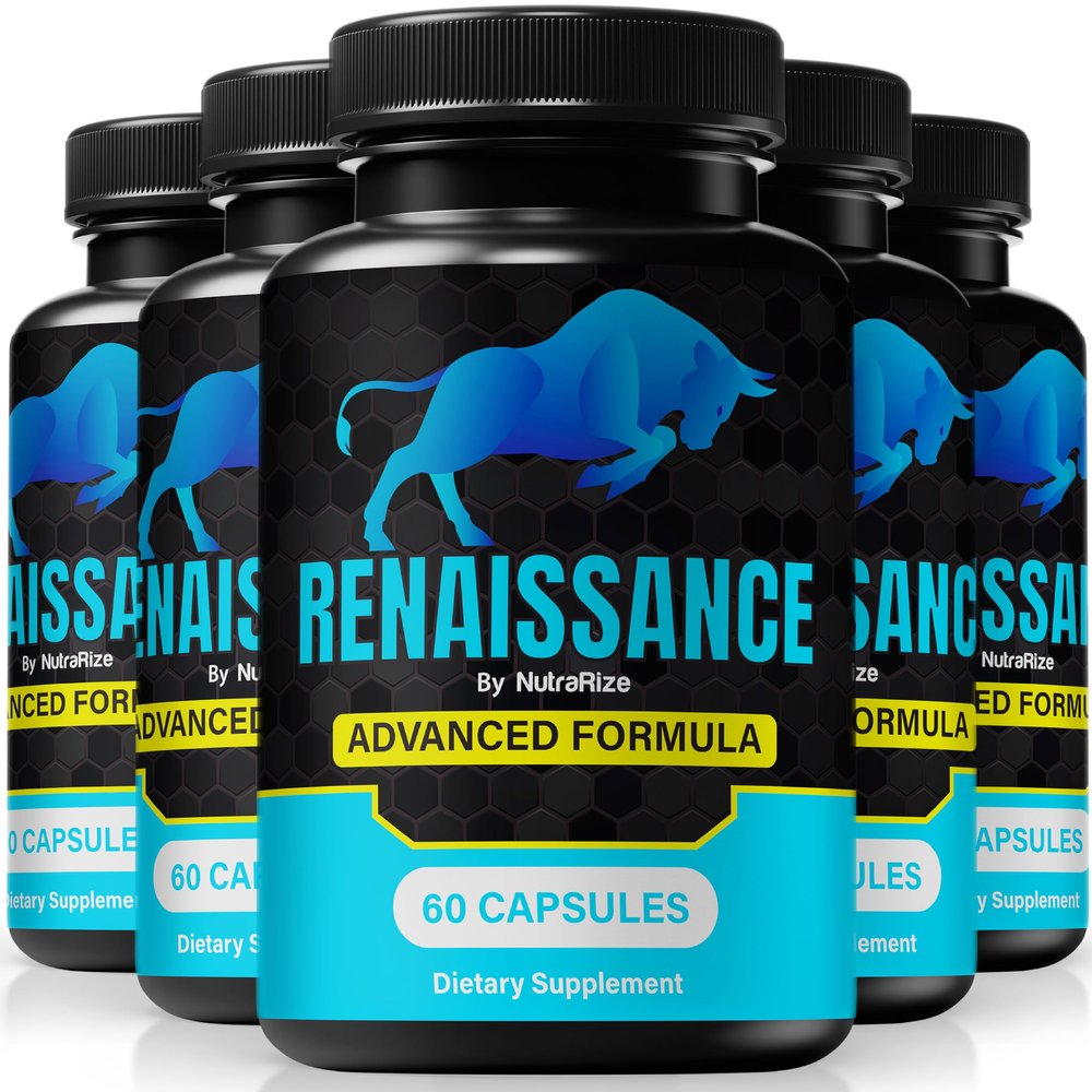 (5 Pack) Renaissance for Men Official Renaissance Pills with Natural Ingredients to Help Fuel Energy, Stamina & Daily Performance, Premium Easy-To-Swallow Formula, Just Take 2 a Day (300 Capsules)