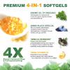 Oil of Oregano with Black Seed Oil, 4 in 1 oregano oil with black seed oil, Vitamin D3 & Elderberry, oregano oil capsules organic, 4X Strength Carvacrol & Thymoquinone, Non-GMO & Immune Support view 2