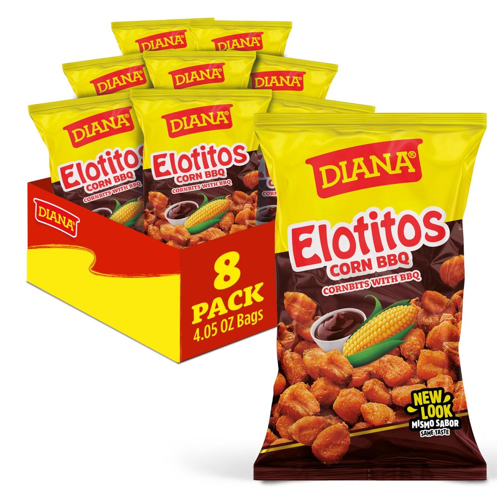 Diana Elotitos Crunchy Corn Kernel Snacks, Original BBQ Flavor, 4.05 Oz (Pack of 8)