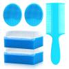 Cradle Cap Brush for Babies, 5Pcs Cradle Cap Treatment Set with Soft Bristle Brushes Silicone Scrubber Long Comb for Newborn Bathing Essentials Baby Brush and Comb Set (Orange) view 1