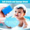 Cradle Cap Brush for Babies, 5Pcs Cradle Cap Treatment Set with Soft Bristle Brushes Silicone Scrubber Long Comb for Newborn Bathing Essentials Baby Brush and Comb Set (Orange) view 3