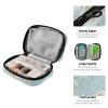 Blue and Gold Retro Romantic Roses First aid Bag with Detachable Compartments Convenient Travel Pill Organizer for Purse view 4