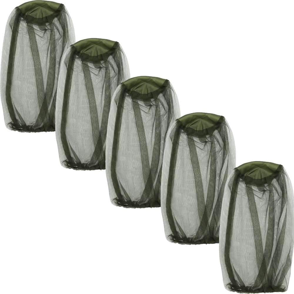 Mosquito Head Net, 5 Pack, Ultra Large Fine Mesh, Bug Protection for Camping, Hiking, Fishing, Gardening
