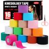 16 Rolls Kinesiology Tape, 16 Colors 2 inch x 16.4 Feet Waterproof Athletic Tape, Uncut Kinetic Tape, Elastic Muscle Tape, Sports Tape, Knee Tape for Exercise and Daily Use view 1