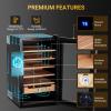 70L Electric Cigar Humidors Temperature Control System, Cooling & Heating Humidor Cabinet with Spanish Cedar Wood Shelves & Digital Hygrometer, Gifts for Men (500 Counts Capacity) view 2